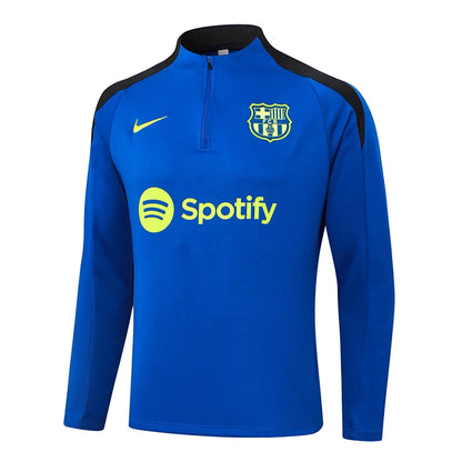 2024/2025 Barcelona Half-Pull Training Suit blue black Jersey Set