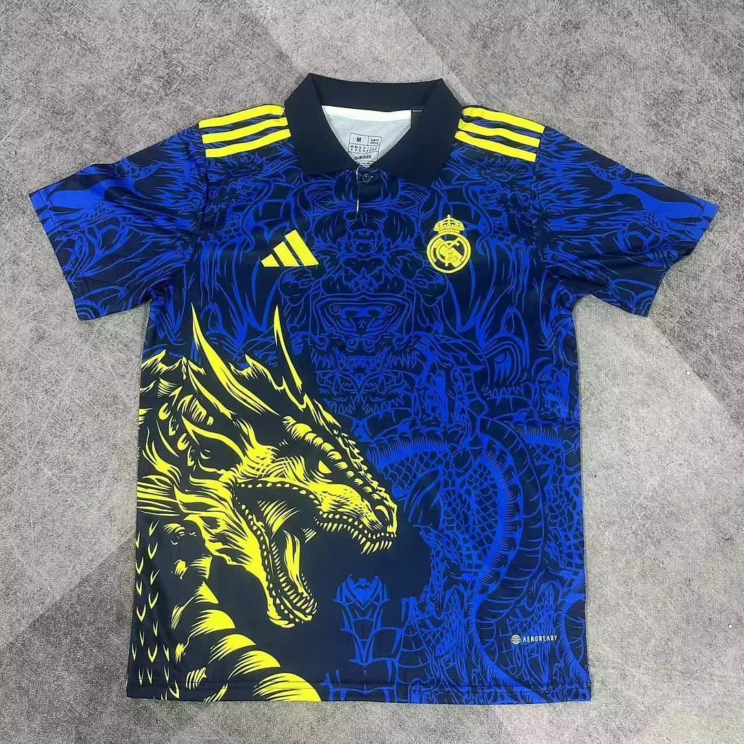 2025/2026 Real Madrid Blue Dragon pattern Special Edition Football Jersey 1:1