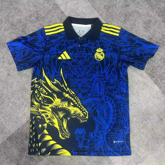 2025/2026 Real Madrid Blue Dragon pattern Special Edition Football Jersey 1:1