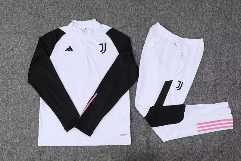 2023/2024 Juventus Half-Pull Training Suit White Football Shirt 1:1 Set