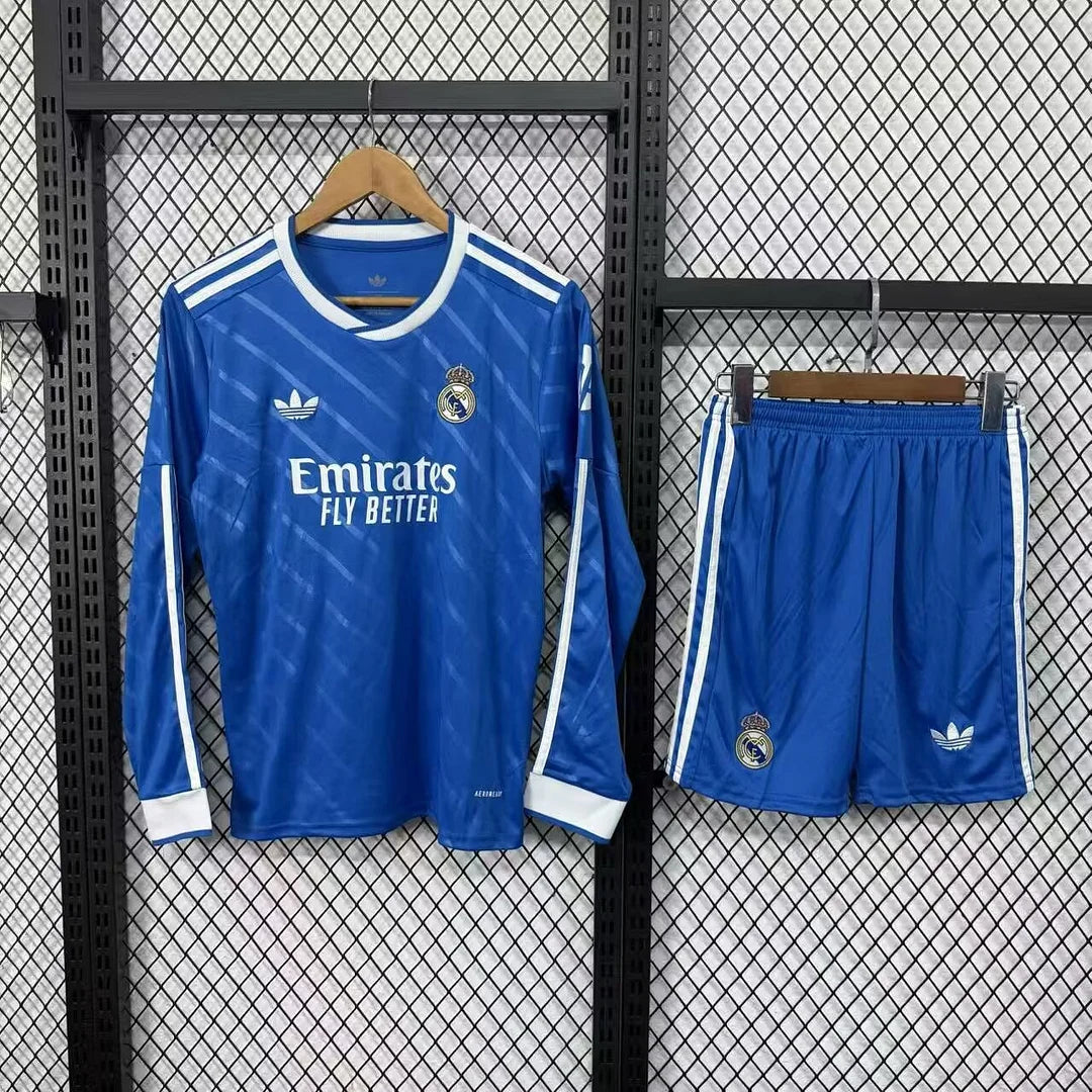 2025/2026 Long Sleeves Real Madrid Third Away Football Jersey 1:1 Kids Size