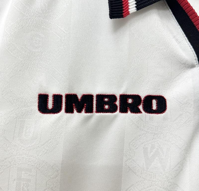 1998/1999 Retro Manchester United Away White Football Shirt 1:1