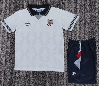 1990 Retro England Home Football Jersey 1:1 Kids Size