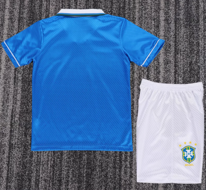 1996 Retro Brazil Away Football Jersey 1:1 Kids Size