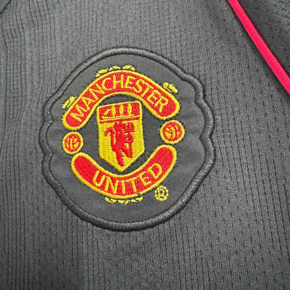 2007/2008 Retro Long Sleeve Manchester United Third Away Football Shirt 1:1 Kids Size