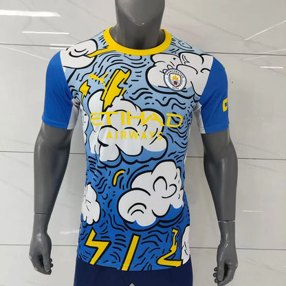 2025/2026 Player Version Manchester City Blue and White Concept Version Football Jersey 1:1