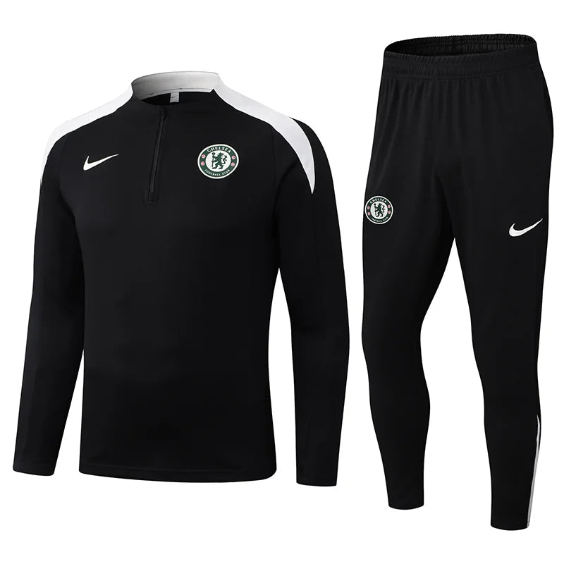 2025/2026 Chelsea Half-Pull Training Suit Black Football Shirt 1:1 Set