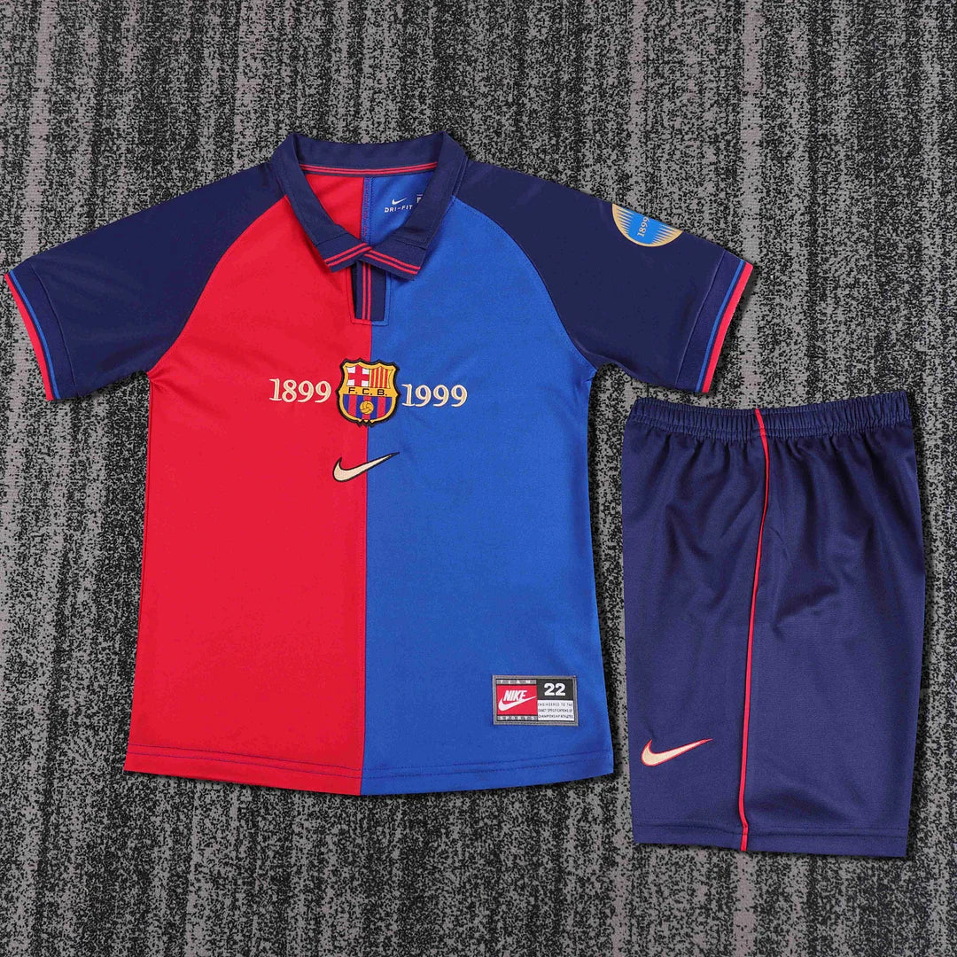 1899-1999 Retro Barcelona 100th Anniversary Version Home Football Shirt 1:1 Kids Size