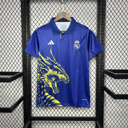 2024/2025 Real Madrid Blue Dragon pattern Special Edition Jersey