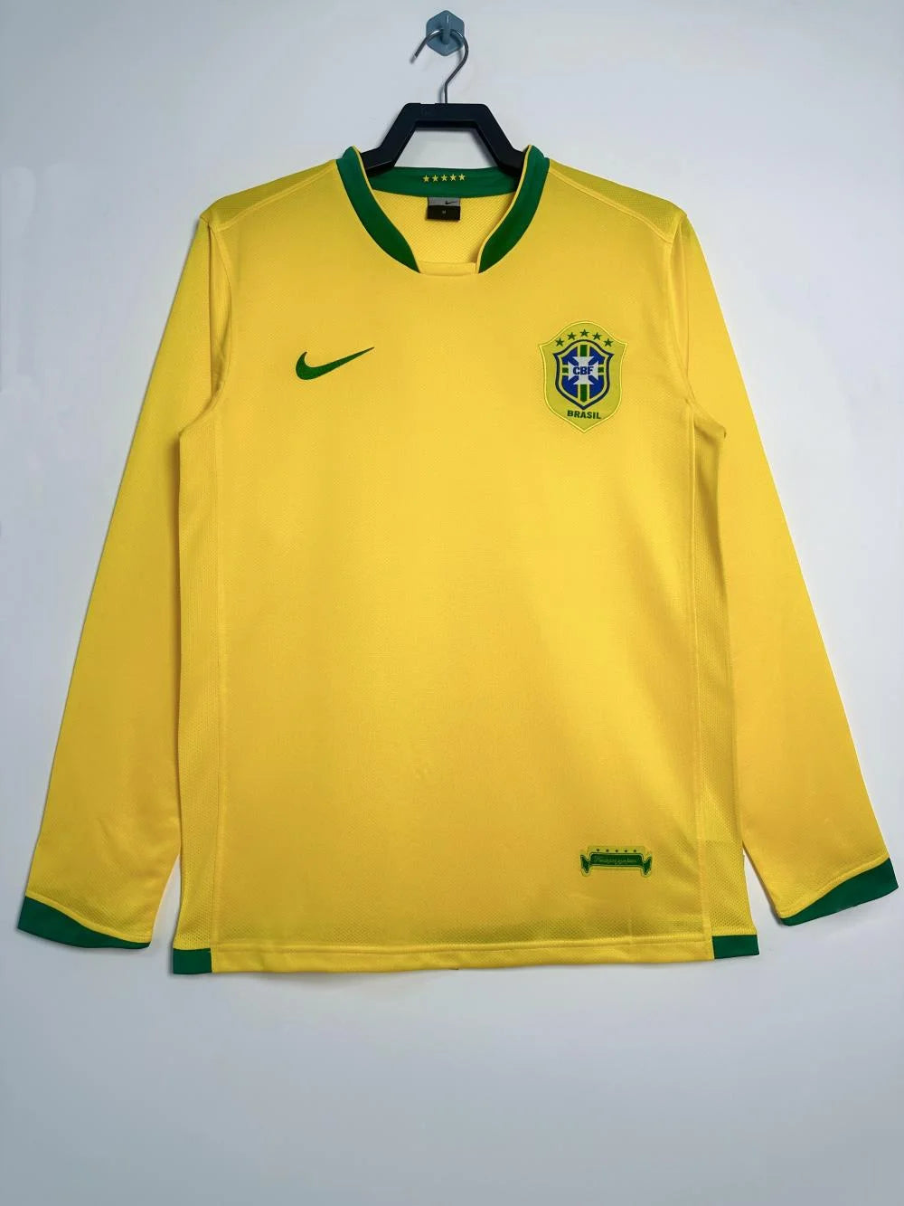 2006 Retro Long Sleeve Brazil Home Soccer Jersey 1:1