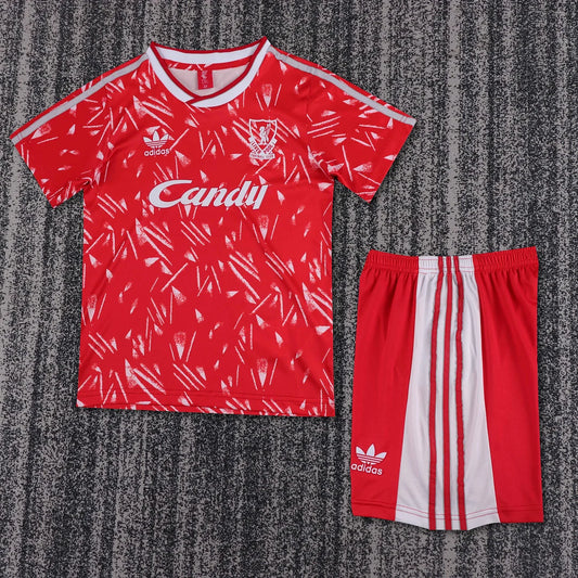 1989-1991 Retro Liverpool Home Football Jersey 1:1 Kids Size