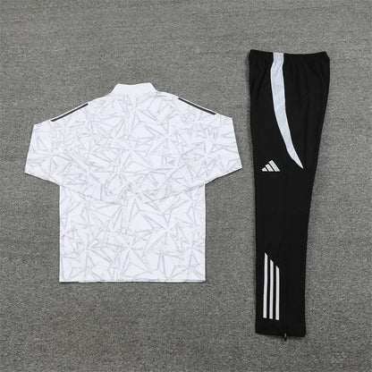 2024/2025 Real Madrid Printed White Half-Pull Training Suit Football Shirt 1:1 Set
