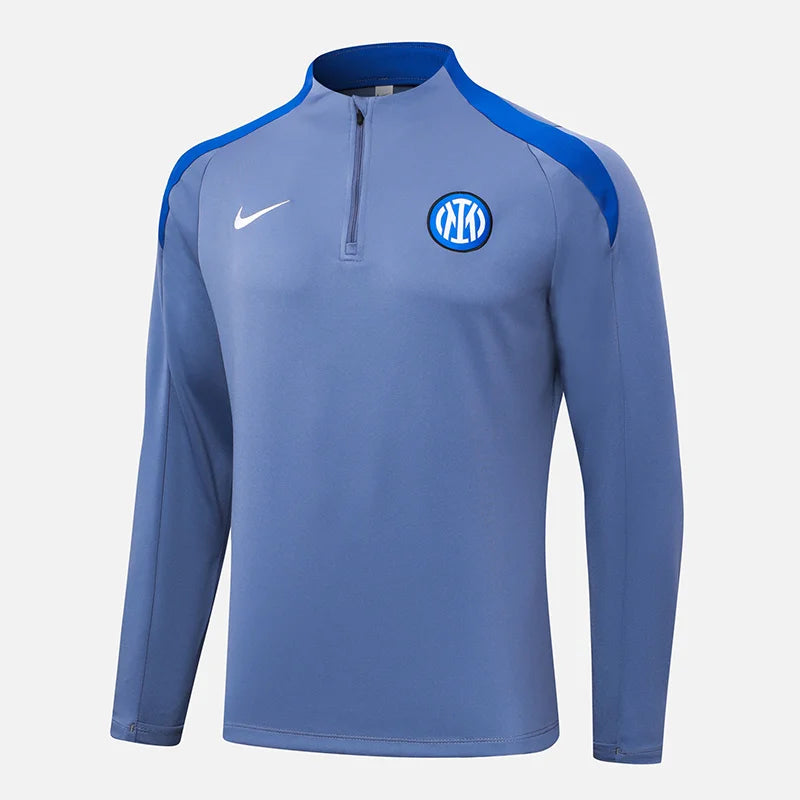2024/2025 Inter Milan Half-Pull Training Suit Grey Football Jersey 1:1 Set