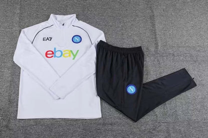 2023-2024 Napoli Half-Pull Training Suit White Football Shirt 1:1 Set
