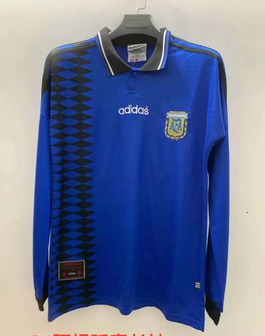 1994 Retro Long Sleeve Argentina National Team Away Football Shirt 1:1