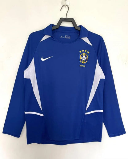 2002 Retro Long Sleeve Brazil Away Soccer Jersey Shirt 1:1