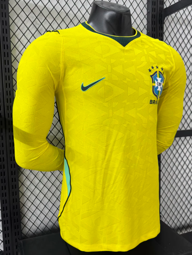 2026 Long sleeves Player Version Brazil Home Football Jersey 1:1