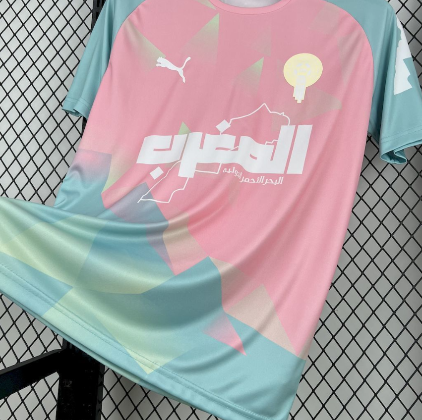 2025/2026 Morocco National Team Special Edition Pink And Green Football Jersey 1:1