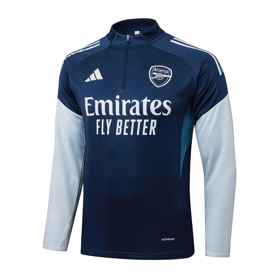 2025/2026 Arsenal Half-Pull Training Suit Royal Blue Football Shirt 1:1 Set 01