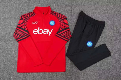2023-2024 Napoli Half-Pull Training Suit Red Football Shirt 1:1 Set