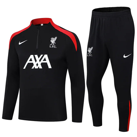 2024-2025 Liverpool Half-Pull Training Suit Black Jersey 1:1 Set
