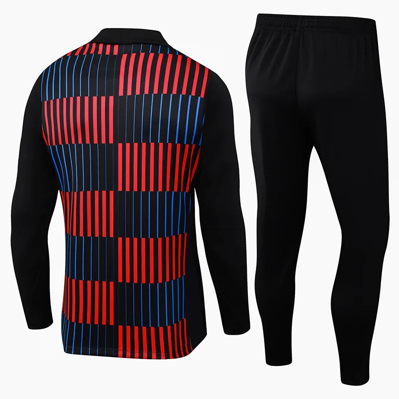 2024/2025 Barcelona Half-Pull Training Suit Red Blue Jersey Set