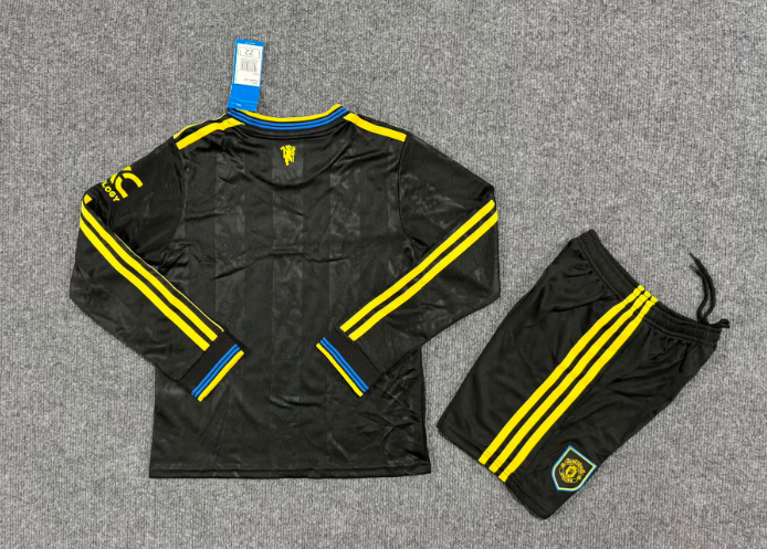 2025/2026 Long Sleeve Manchester United Third Away Football Shirt 1:1 Kids Size