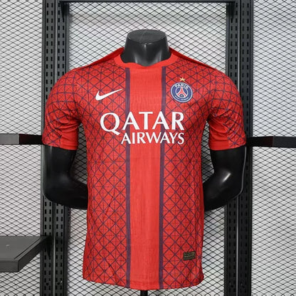 2025/2026 Player Version Paris Saint-Germain Training clothes Red Football Shirt 1:1
