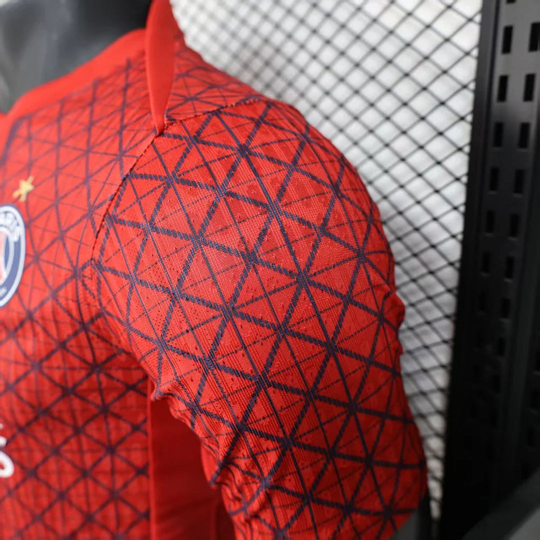 2025/2026 Player Version Paris Saint-Germain Training clothes Red Football Shirt 1:1