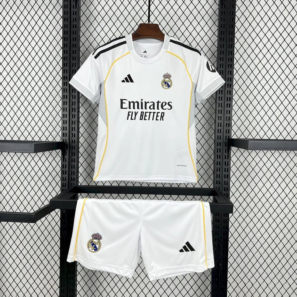 2025/2026 Real Madrid Home Football Jersey 1:1 Kids Size