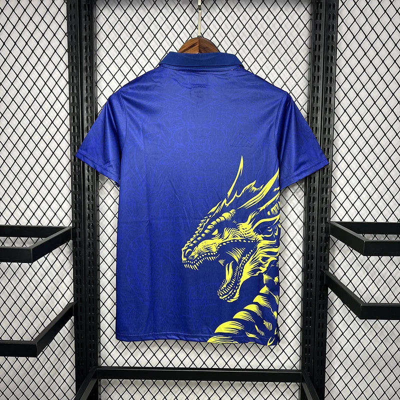2024/2025 Real Madrid Blue Dragon pattern Special Edition Jersey