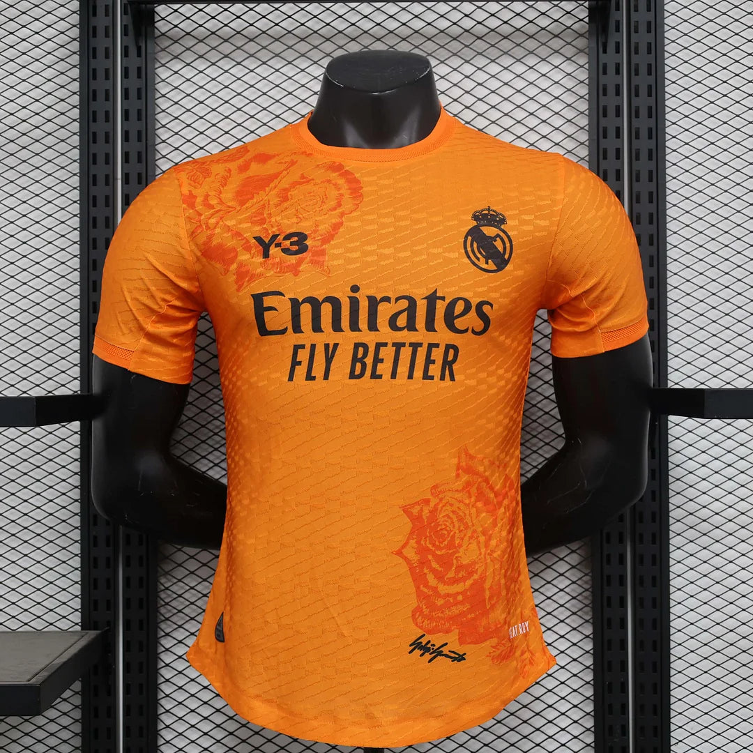 2024/2025 Player Version Real Madrid Y-3 Special Edition Orange Football Shirt 1:1