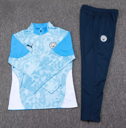 2025/2026 Manchester City Half-Pull Training Suit Bule Football Shirt 1:1 Set